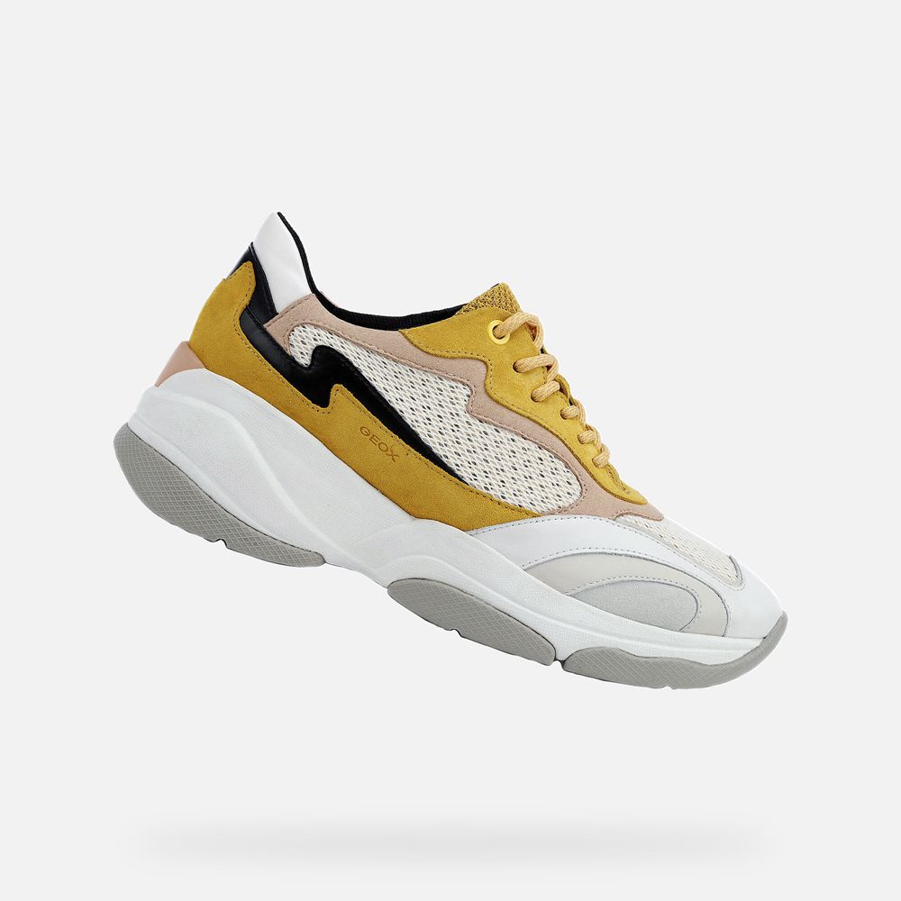 Geox Sneakers Yellow/White Kirya - Geox Womens Shoes - YCPOWG504